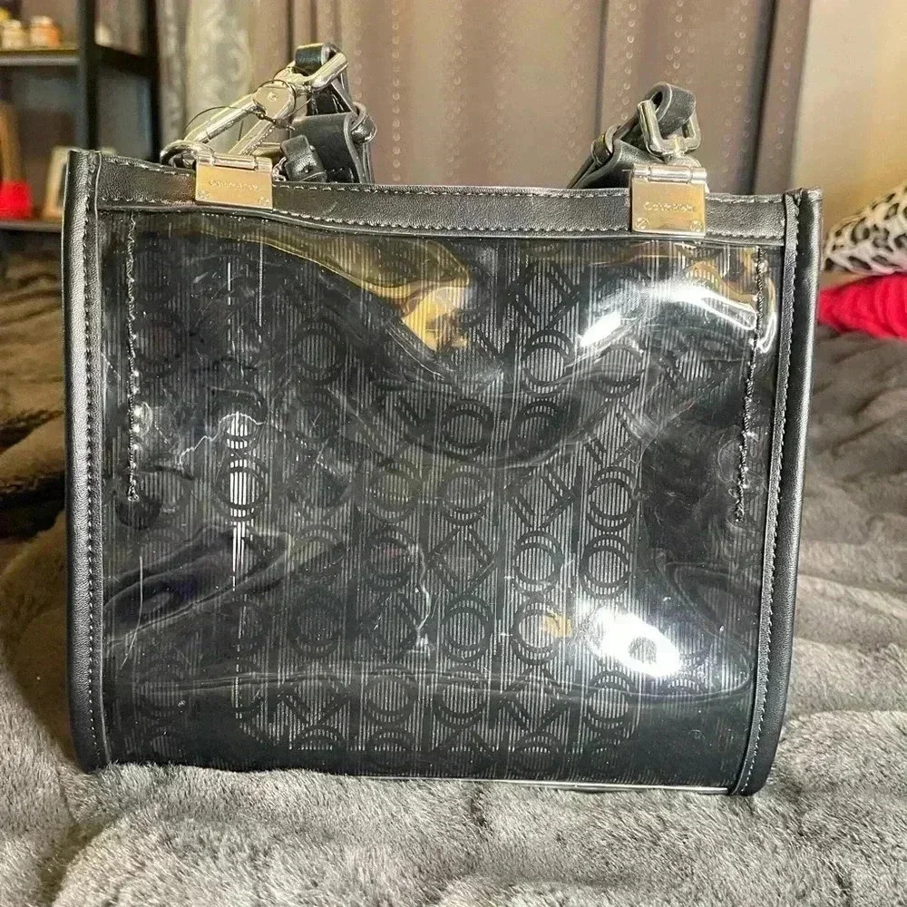 NWT Calvin Klein Sofia Signature Logo clear bag